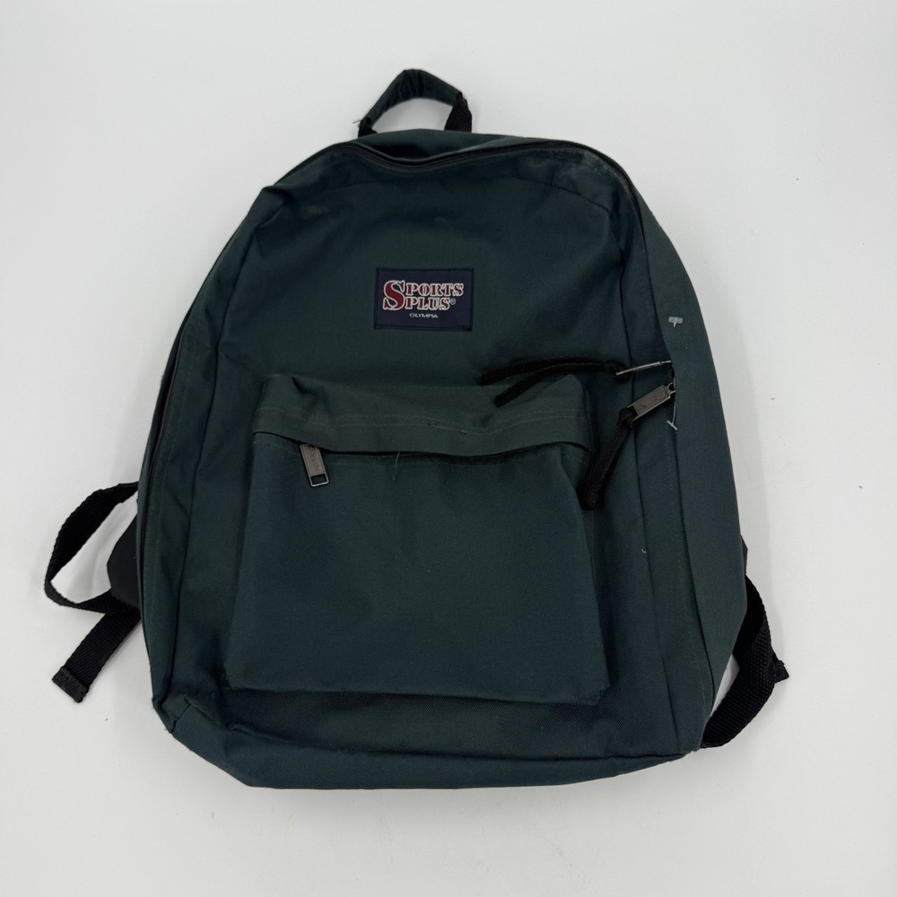Sports Plus Olympia Vintage Green Backpack School Travel Daypack 90s Retro